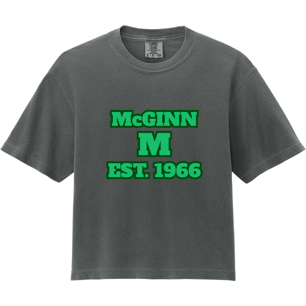 McGinn Elementary 'Varsity Block' Comfort Colors Women’s Heavyweight Boxy Tee