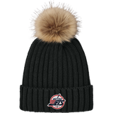 Metro Jets Faux Fur Pom Beanie