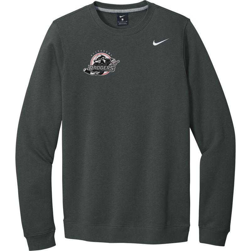 Allegheny Badgers Nike Club Fleece Crew