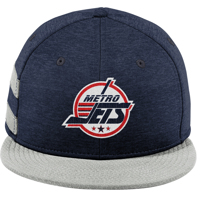 Metro Jets New Era Shadow Heather Striped Flat Bill Snapback Cap
