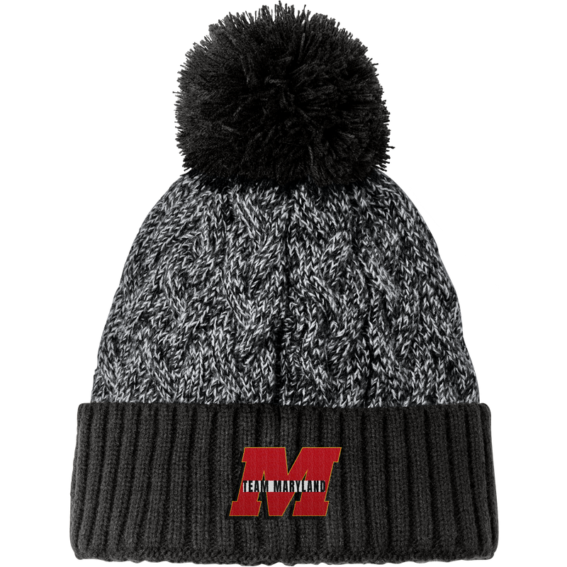 Team Maryland New Era Marled Knit Pom Beanie